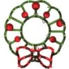 IG Design Green/Red Lit Wreath Silhouette Window Decoration 23 In. -Roman Shop d2dadfc2 64a0 4434 b291 e135361771d2
