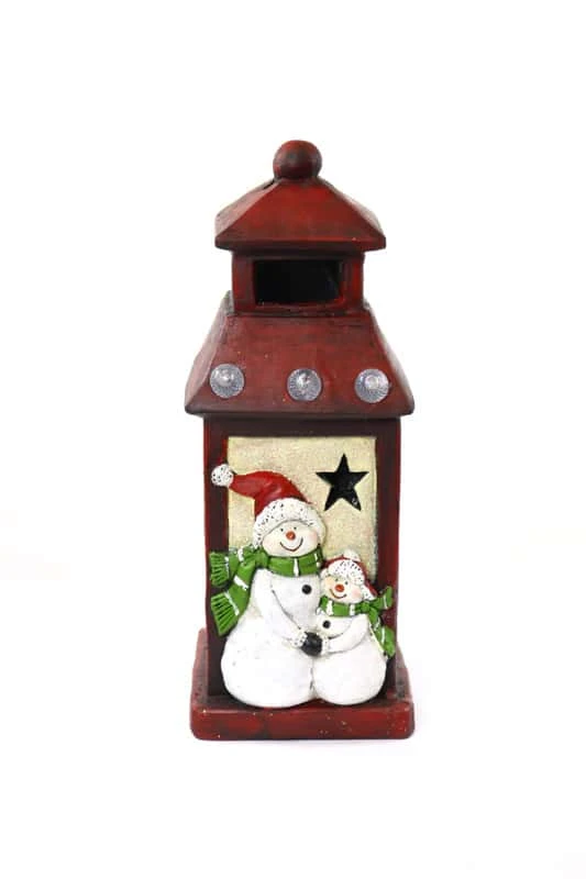 Alpine LED Snowman Lantern Yard Decor 3 Alpine LED Snowman Lantern Yard Decor