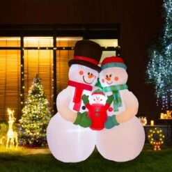 Glitzhome Snowman Family Decor 94.49 In. Inflatable -Roman Shop d7039140 9d75 4424 ae33 9c694a5ed992