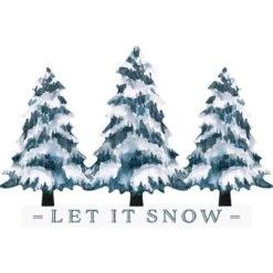 P Graham Dunn White Let It Snow Table Decor 7 In.