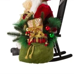 Glitzhome Multicolored Sitting Santa With Wooden Rocking Chair Figurine 11.02 In. -Roman Shop da9ce0ff fb26 4e38 9507 c72002ce675d