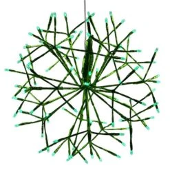 Celebrations Platinum LED Green Shimmer Sphere 16 In. Hanging Decor