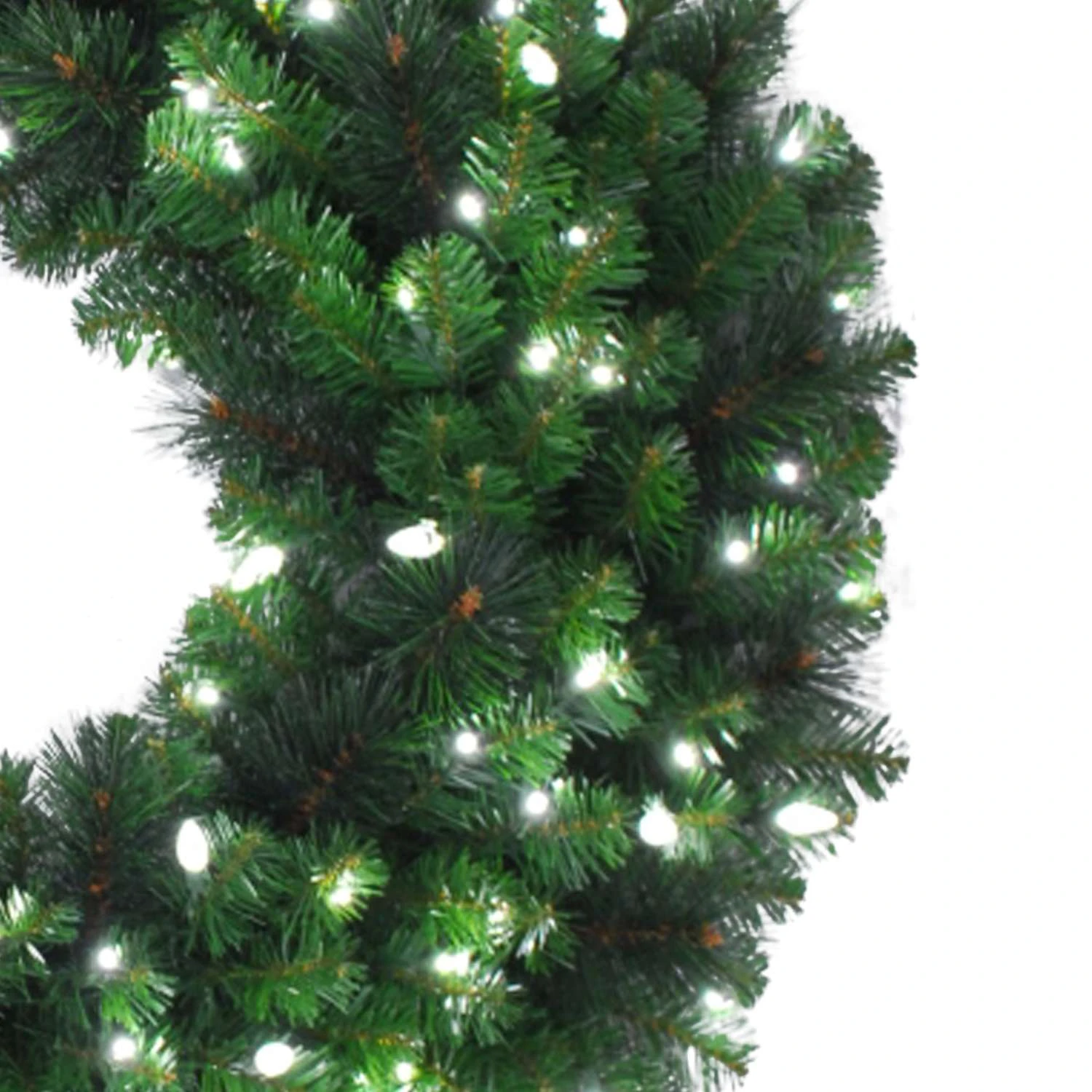 Celebrations Platinum 36 In. D LED Prelit Pure White Mixed Pine Christmas Wreath 4 Celebrations Platinum 36 In. D LED Prelit Pure White Mixed Pine Christmas Wreath - Image 2