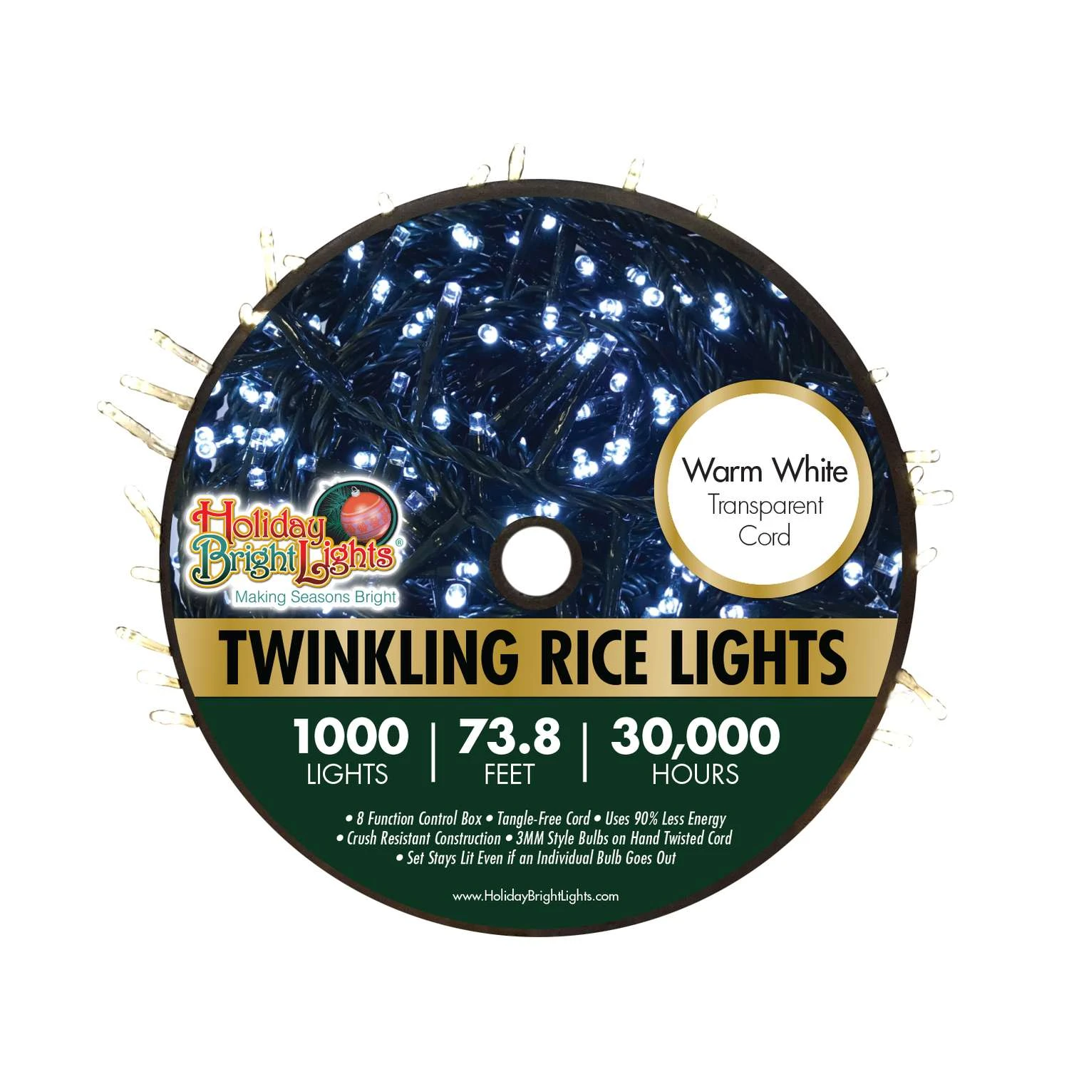 Holiday Bright Lights LED Rice Cluster Warm White 1000 Ct Christmas Lights 3 Holiday Bright Lights LED Rice Cluster Warm White 1000 Ct Christmas Lights