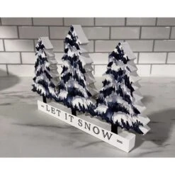 P Graham Dunn White Let It Snow Table Decor 7 In. -Roman Shop fc2c4388 2021 4857 af23 10d8abbbe804